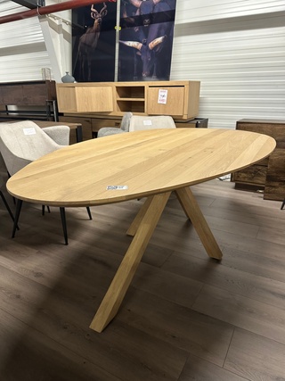 Eetkamertafel Druppel 210cm, Eiken, gelakt